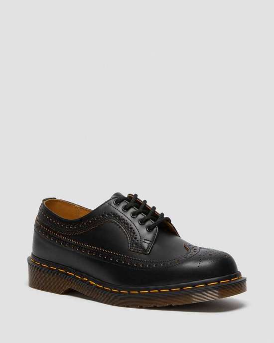 Zapatos Made In England Dr. Martens Vintage 3989 Brogue Hombre Negros MX-43765